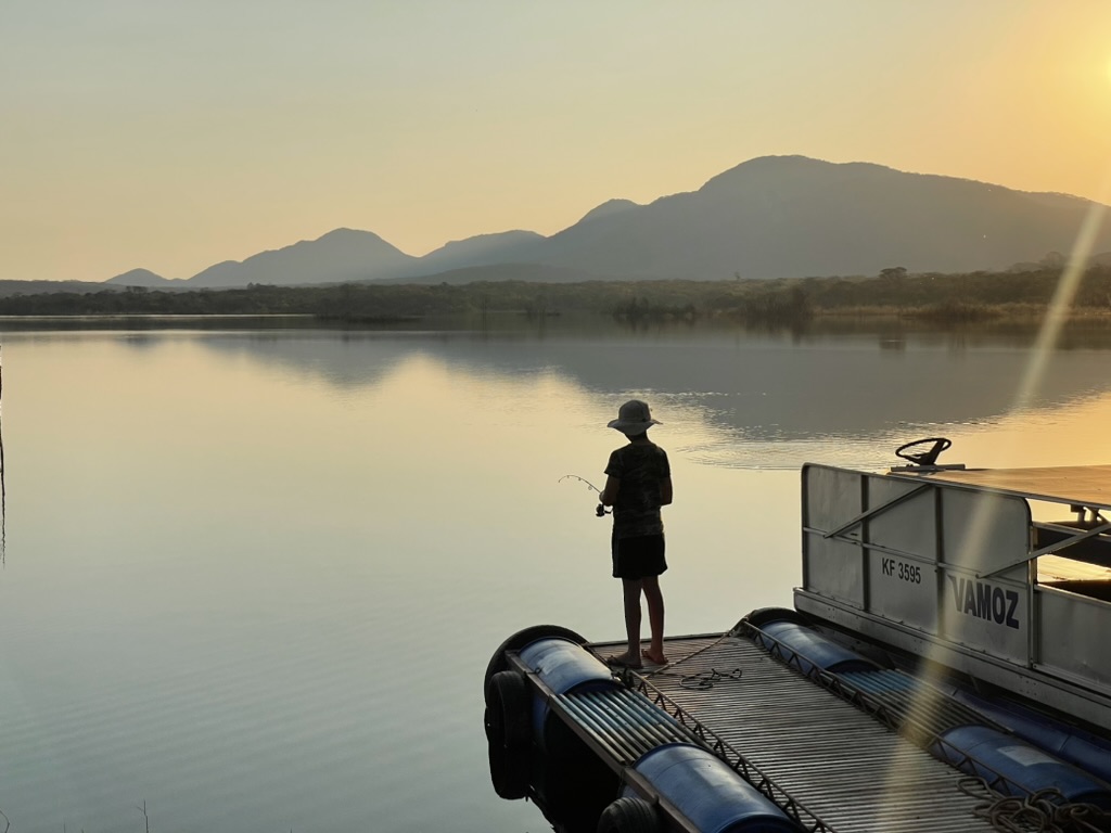 Children fishing at Romelda Lakeside Retreat